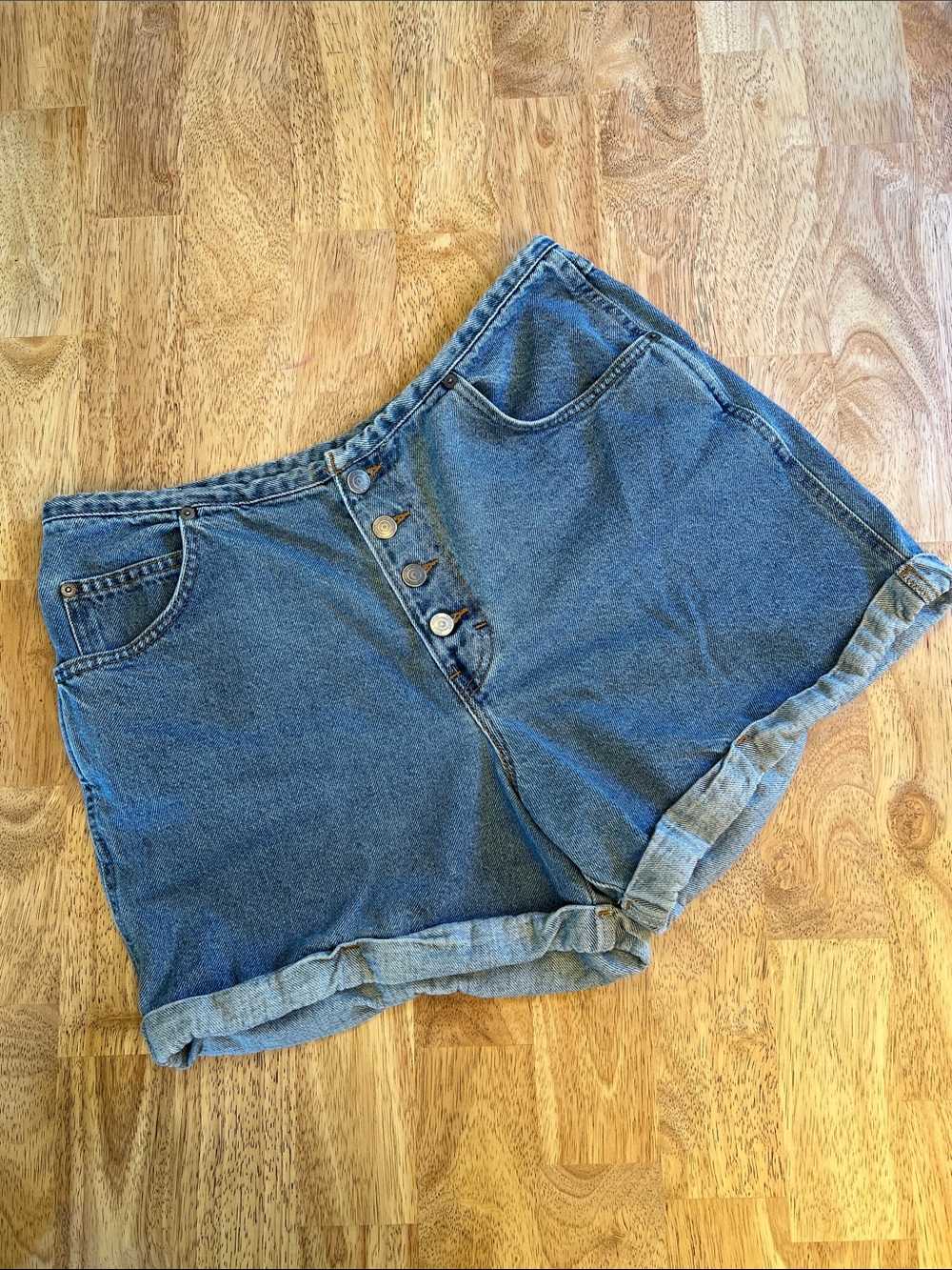 Vintage GITANO Jean Shorts 90s High Waist Button Front Relaxed Size 16